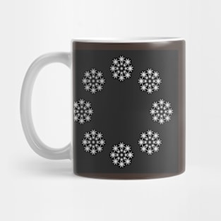 Snow flakes on grey background Mug